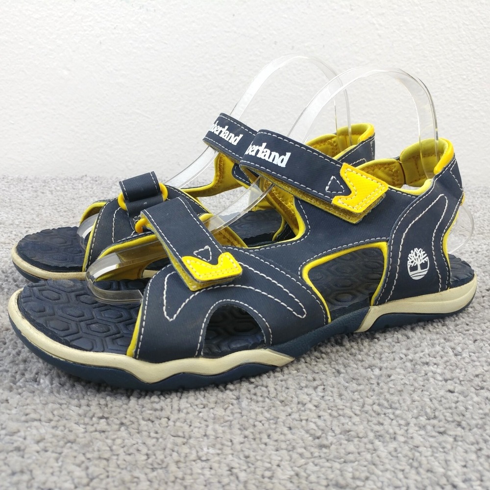 Timberland Adventure Seeker Boys Size 6 Shoes 2 Strap Sandals Blue Yellow A6998